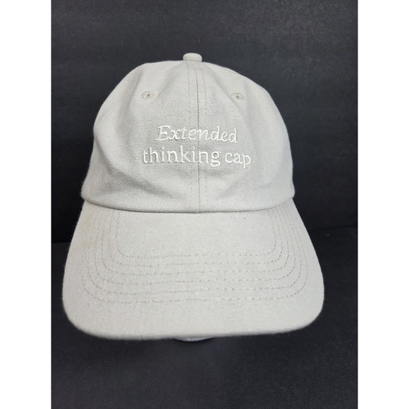 Anthropic Claude AI Extended Thinking Cap Hat Khaki Strapback Rare